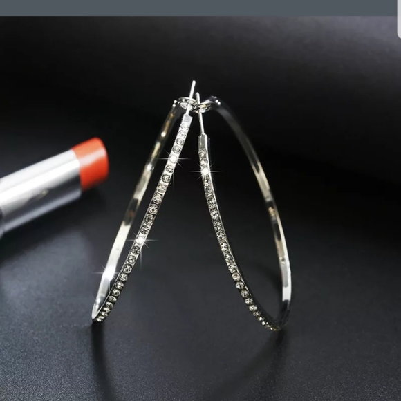 Jewelry - NEW 18K GOLD TONE HOOP EARRINGS WOMEN PAIR SET